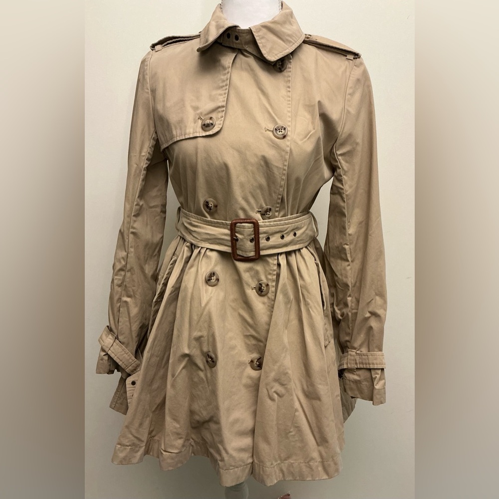 Ralph Lauren Beige Belted Trench Coat - Picture 2 of 9